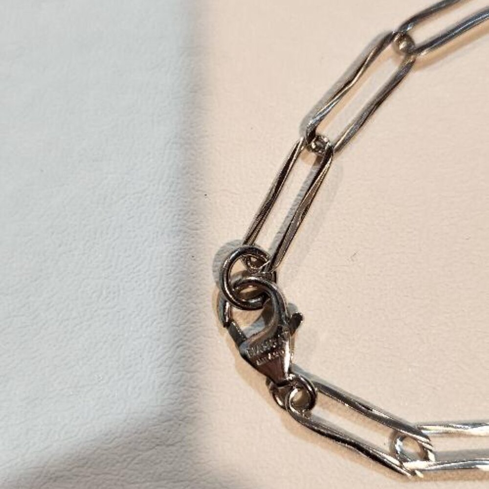 Bianca Milano Sterling Silver paperclip chain ankle bracelet - Picture 4 of 5